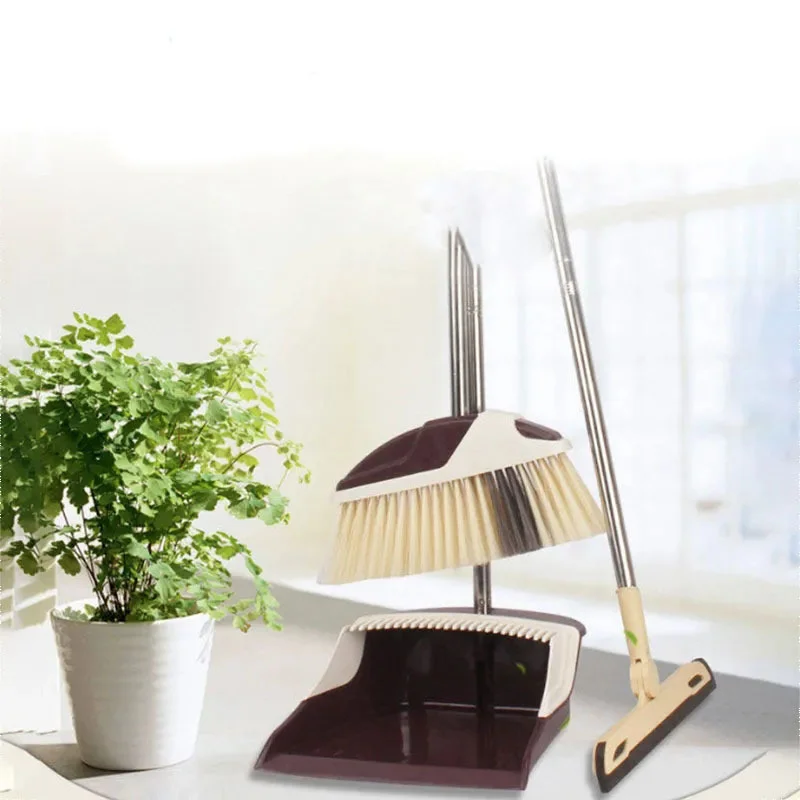 

Broom and Dustpan Set Broom Dustpan Three-piece Set of Soft Hair Single Broom Household Combination Broom Kitchen Set broom