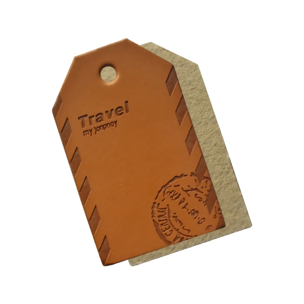 

Travel Leather Hang Tags Decorative Applique For Jeans Clothing Patch Hand Made Swing Leather Labels For Luggage Identity Card