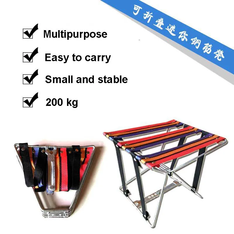 Goedkoop Outdoor Draagbare Ijzer Legering Opvouwbare Kruk Camping Stoel Seat Voor Vissen Reizen Picknick Stoelen Trein Schetsen Reparatie Paard Kruk