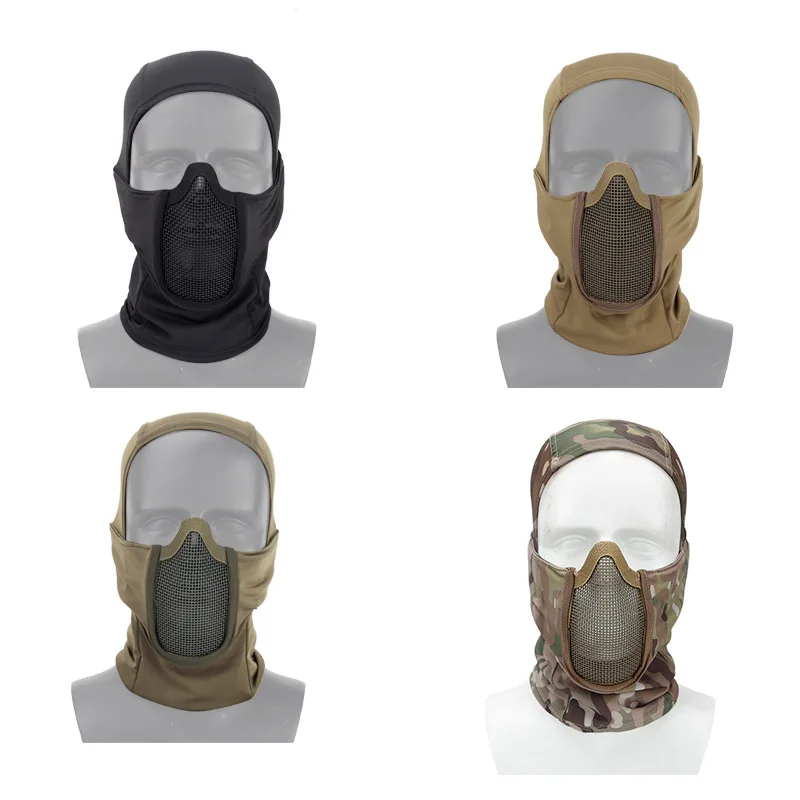 

Stencil polyester Solid color Breathable Military fan tactical headgear CS high stretch fabric Moisture wicking Lightweight mask