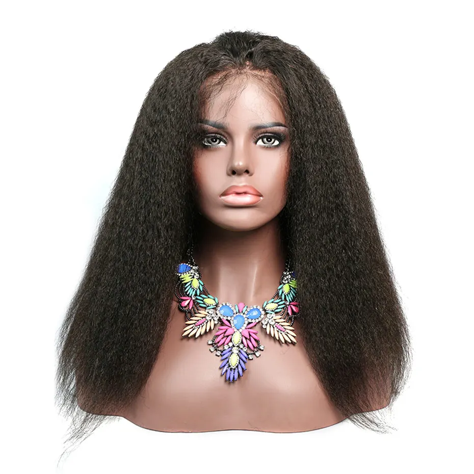 Liweike курчавые прямые 13*4 кружевные передние Remy человеческие волосы парик без клея