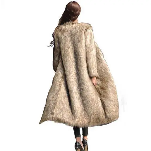 Mink Women Coats 2019 Long Winter Faux Fur Coat Ladies Outwear Sleeve Luxury Female Plus Size G471 | Женская одежда
