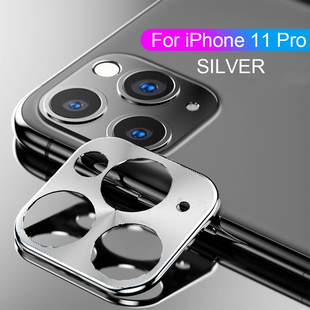 Silver Для iPhone 11 Pro Max защитный чехол для камеры для iPhone 11 11 Pro 11Pro металлическая задняя защита для объектива камеры кольцевая крышка - Цвет: Silver