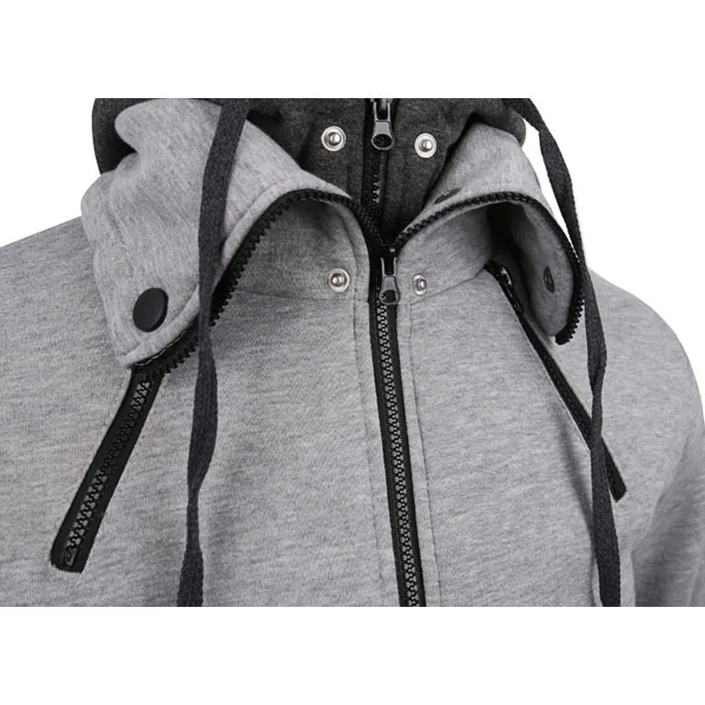 

Zipper Warm Fleece Hoodies Men Autumn Winter Casual Patchwork Hoody Sweatshirts Mens Hip Hop Streetwear Male Pullover Hood Coats