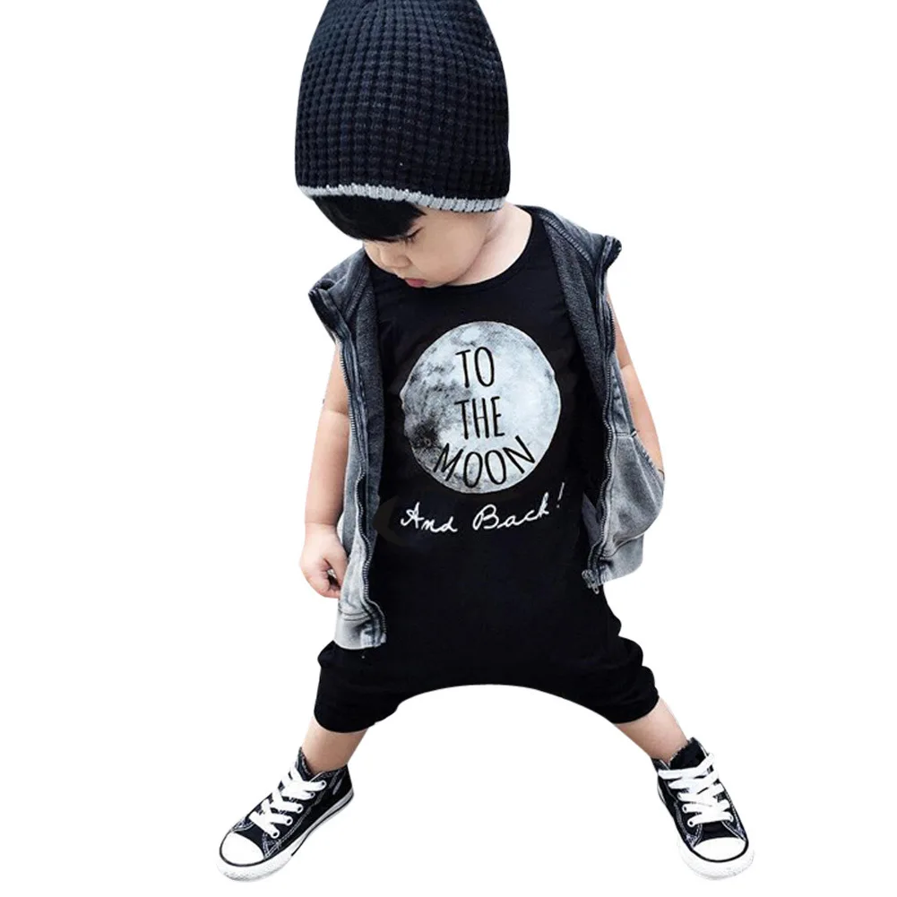 Комбинезон для мальчика детский комбинезон лето 2018 хлопок черный белый одежда