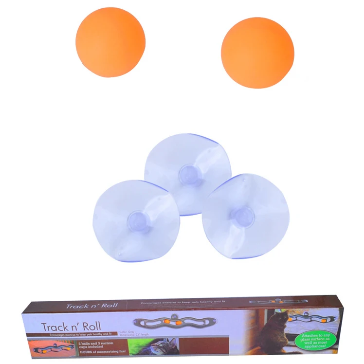 Игрушка на присоске с окошком игрушки для кошек треком и роликом интерактивный