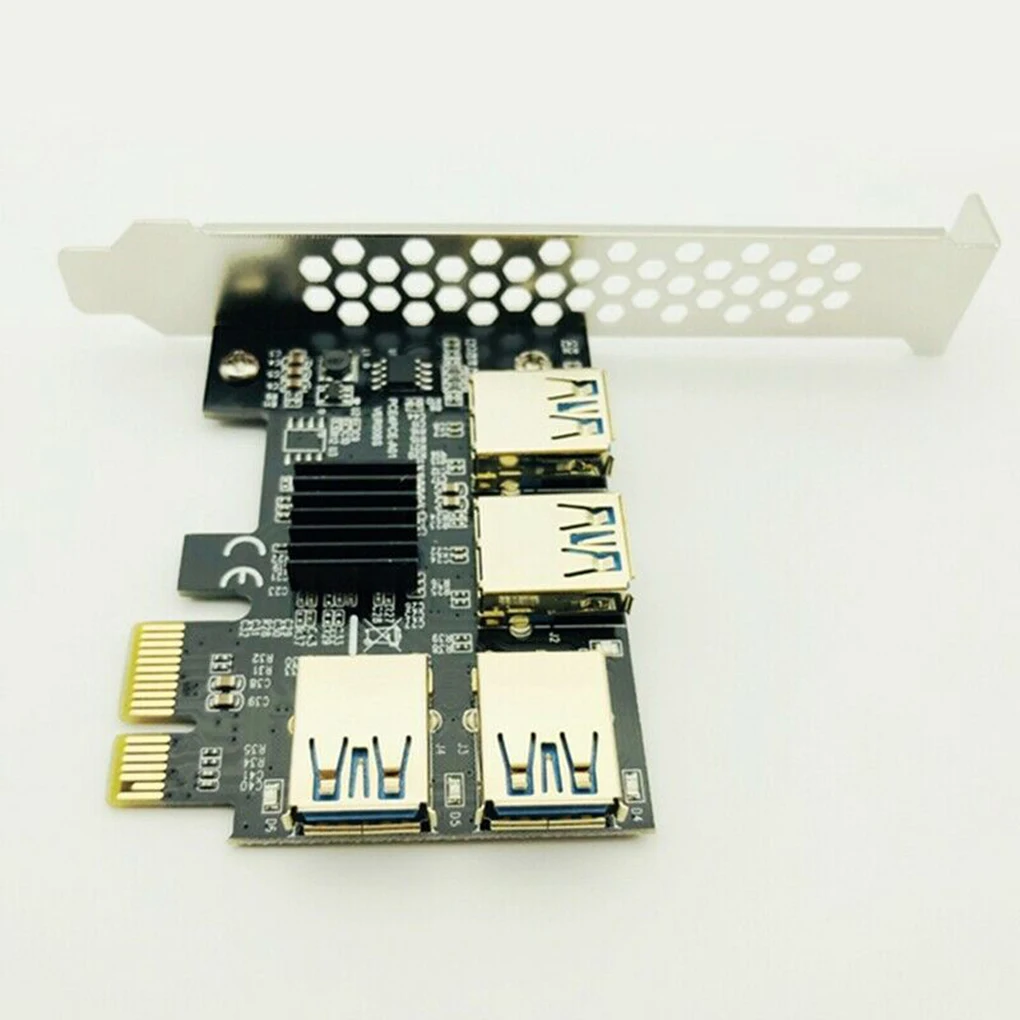 

Hot PCIE PCI-E PCI Express Riser Card 1x to 16x 1 to 4 USB 3.0 Slot Multiplier Hub Adapter For Bitcoin Mining Miner BTC Devices