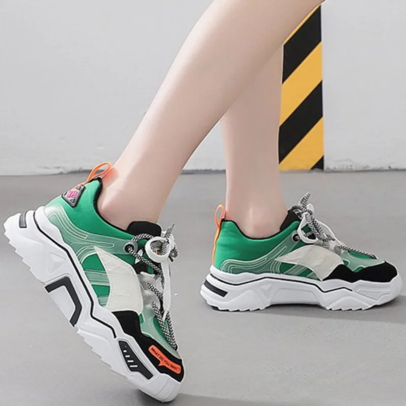 Женские кроссовки на массивной платформе модная спортивная обувь танкетке