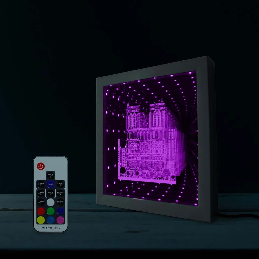 Французский Парижский собор известное здание RGB бесконечное зеркало