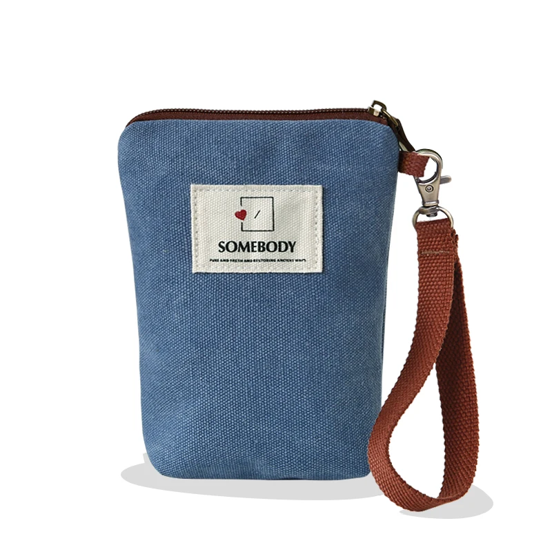 bag - light blue Холщовая Сумка для мобильного телефона, Новая женская мини-сумка в Корейском стиле для студентов - Цвет: bag - light blue