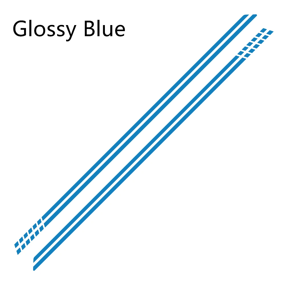Glossy Blue 2 шт. для Fiat 500 автомобильные длинные боковые полосы наклейки Виниловая пленка Авто DIY Стайлинг декоративные наклейки автомобильные принадлежности для тюнинга - Название цвета: Glossy Blue