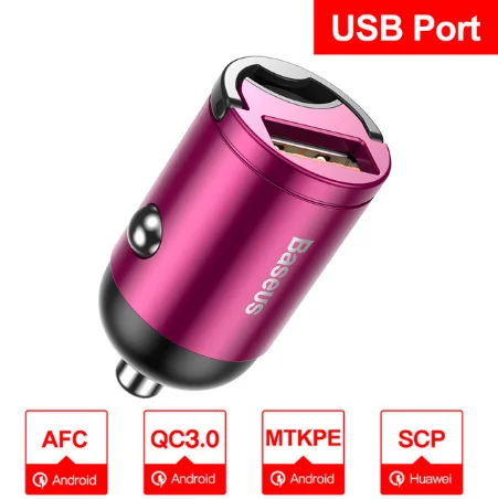Baseus Быстрая зарядка 4,0 3,0 USB Автомобильное зарядное устройство для iPhone 11 Pro Max huawei P30 QC4.0 QC3.0 QC 5A быстрое PD USB C автомобильное зарядное устройство для телефона - Тип штекера: USB Port Pink