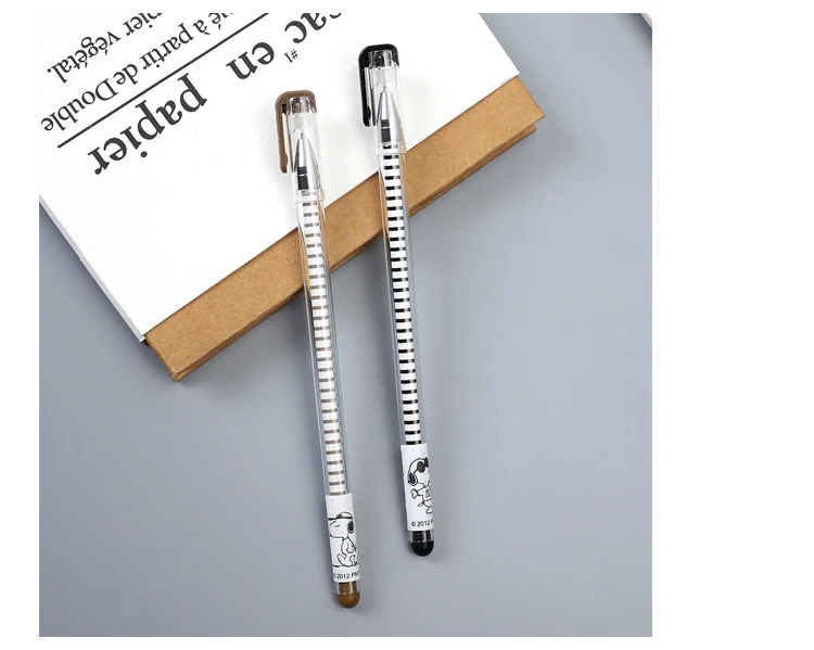 12pcs/set Cute cartoon Gel Pen 0.35mm Black Ink Neutral Pen Kawaii Korean Stationery for student writing bullet journal supplies