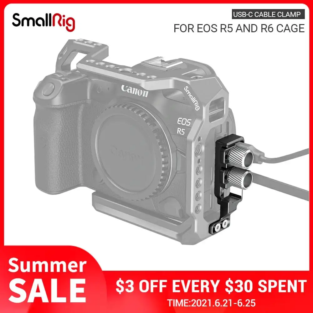 SmallRig совместимому с HDMI и USB C кабельный зажим для цифровой однообъективной