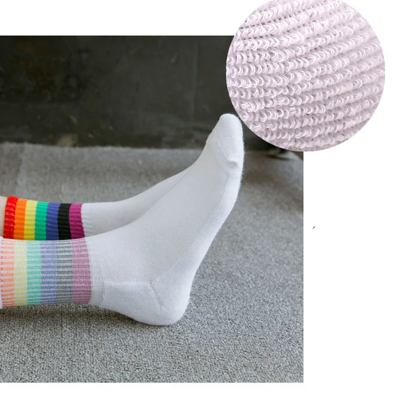 10 пар/упак. женские носки в трубке длинные из хлопка махровой радуги | Женская