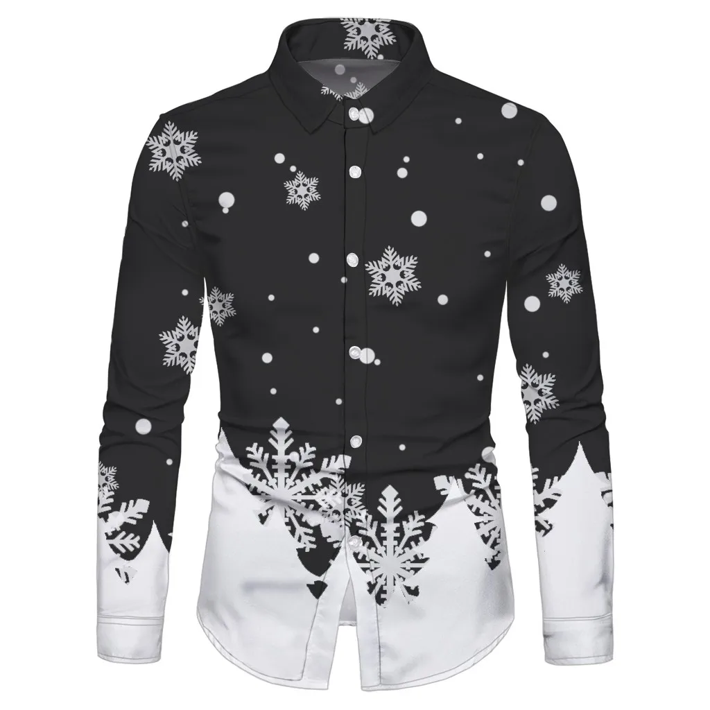 Мужская Рождественская рубашка Funnyshirt Повседневная с длинными рукавами и принтом