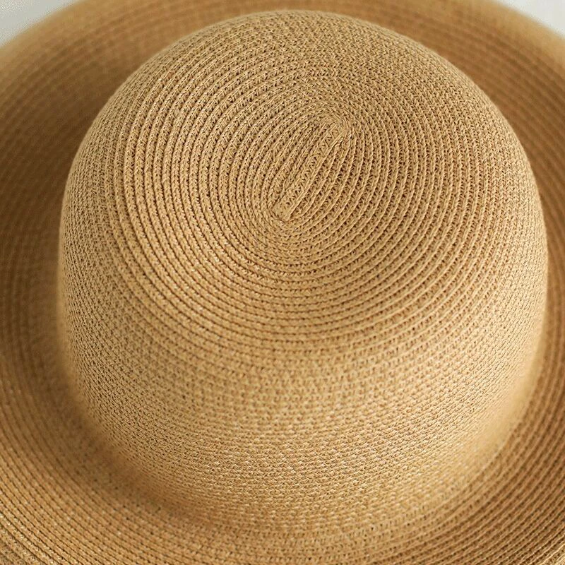 

Handmade Women Summer Sun Hat Big Eaves Beach Japanese Hepburn Style Holiday Fold Fisherman Cap Temperament Flat