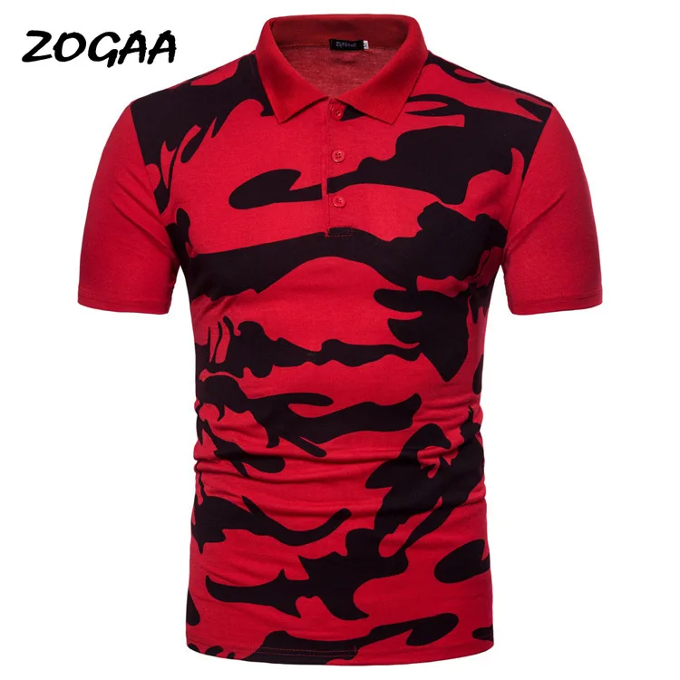

ZOGAA 2020 Summer Style Men's Polo Shirt Fashion Short Sleeve Camo Pattern Men's Slim Casual Polo Shirt