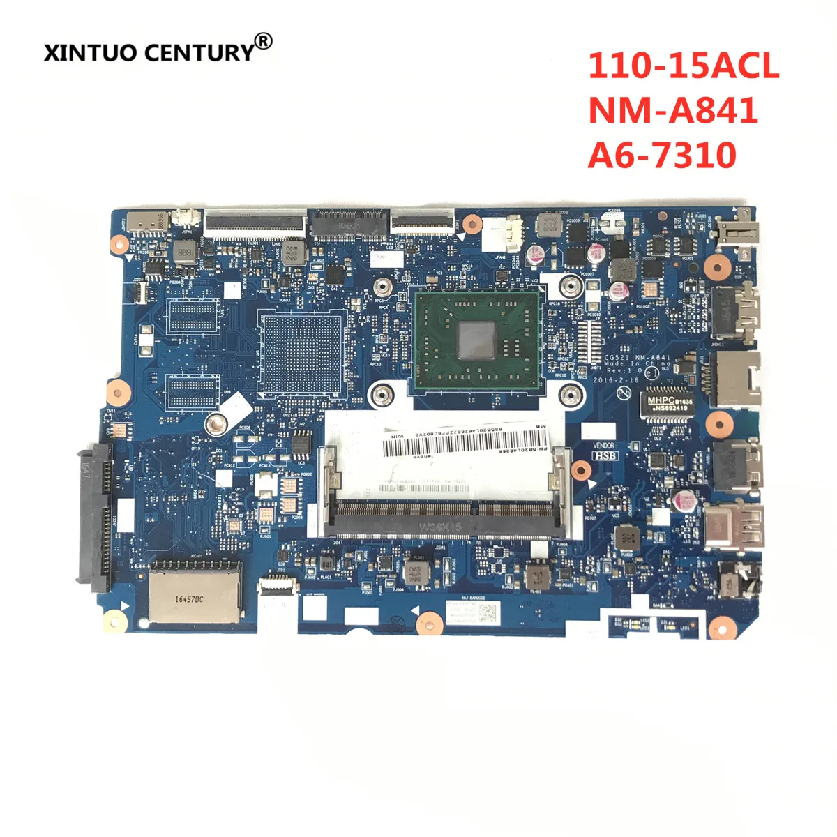 

For Lenovo 110-15ACL notebook motherboard CG521 NM-A841 motherboard CPU A6-7310 DDR3 100% test work 5B20L46262 Free shipping