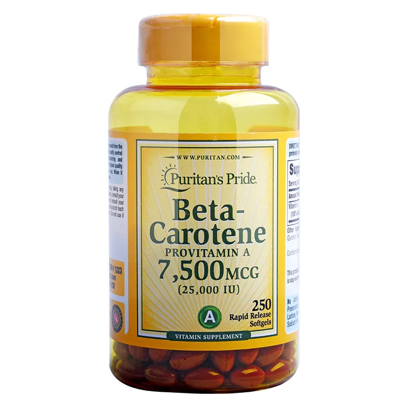 

Free shipping beta-carotene Provitamin A 25,000 IU 250 softgels