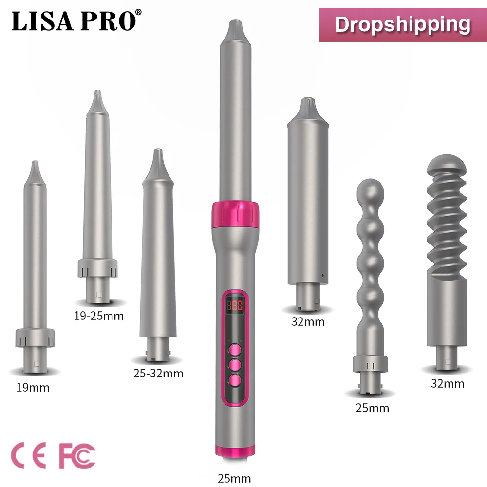 LISAPRO новая технология 7 в 1 съемный набор утюжков для завивки волос