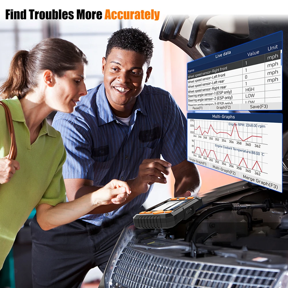 Диагностический сканер Foxwell NT634 OBD2 для двигателя ABS система воздушной передачи TPMS