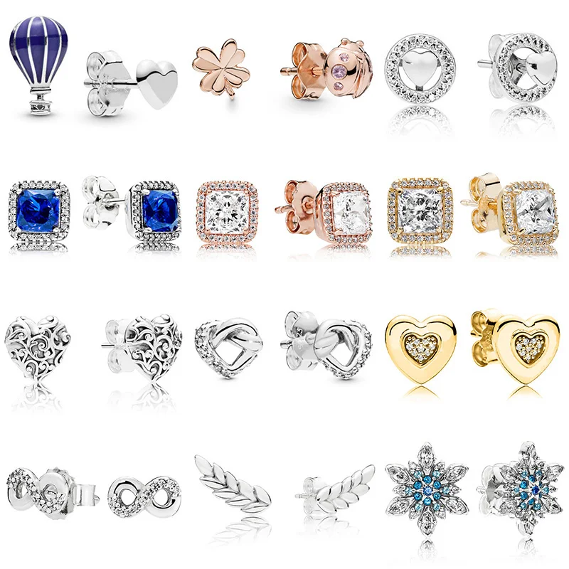 

Women Ear Studs Four-leaf Clover Ladybird Knotted Heart Timeless Elegance Crystal Earring For Women Wedding Gift Fashion Jewelry