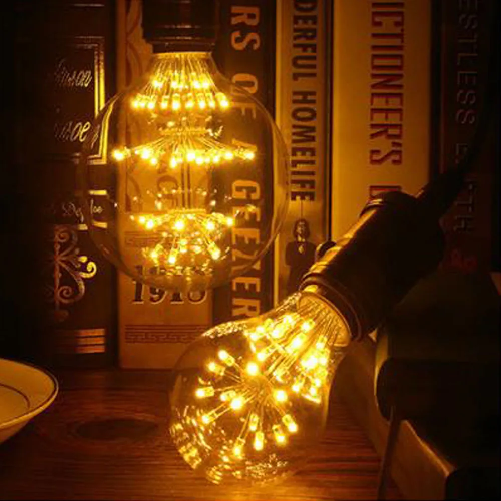 Винтажный Классический E27 Светодиодный светильник со звездами ST64 G80 G95 A60 G125 AC220V