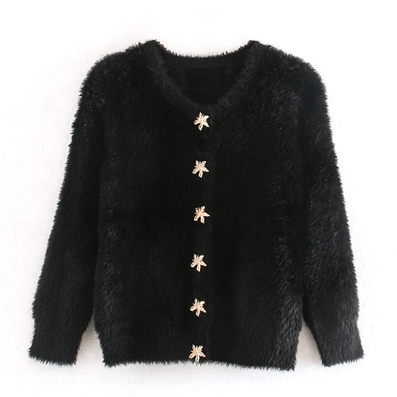 Женская куртка из искусственного меха Harada однотонная Повседневная однобортная с