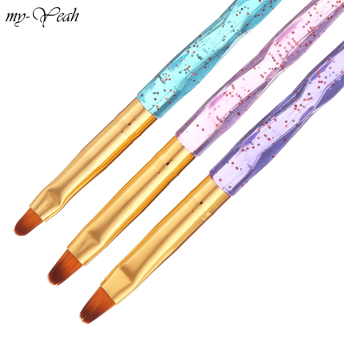 My-да 3 шт./компл. нейл-арта акрил УФ-гель для ногтей строитель кисть с украшением в