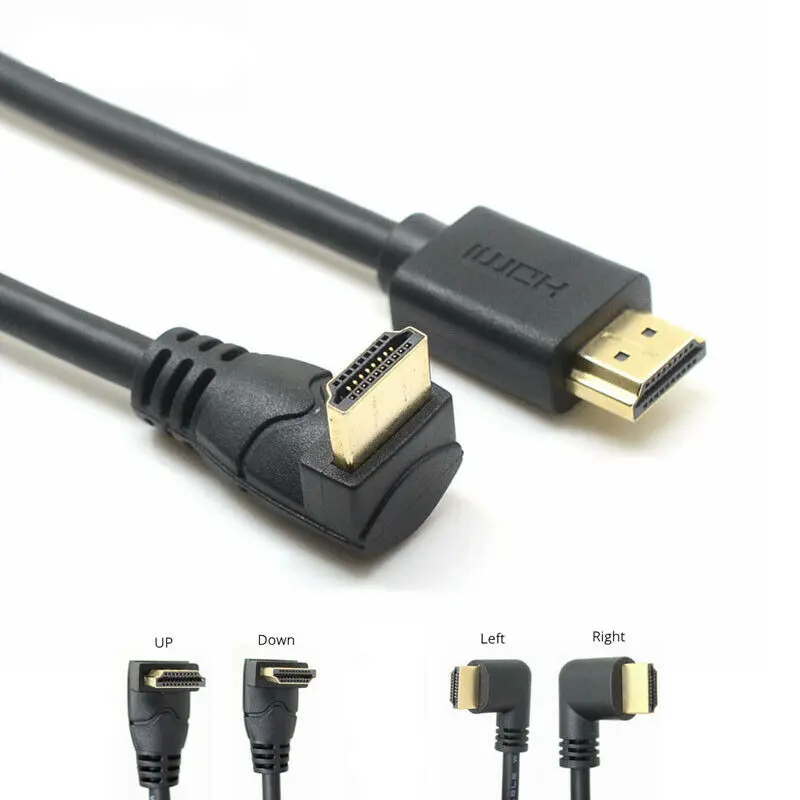 

Кабель-удлинитель HDMI «Папа-папа», 0,5 м, угловой, 90 градусов, 1080P