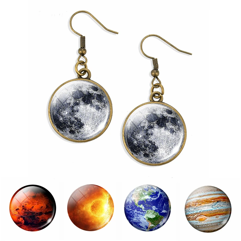 Женские Висячие серьги с подвеской Full Moon висячие кабошонами из закаленного