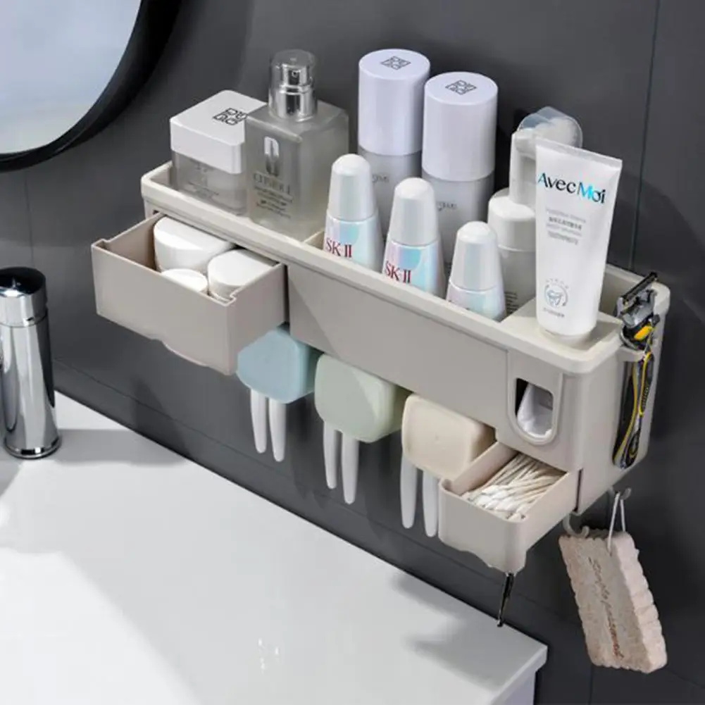 Полка для хранения зубной щетки в ванной многофункциональная полка пасты с