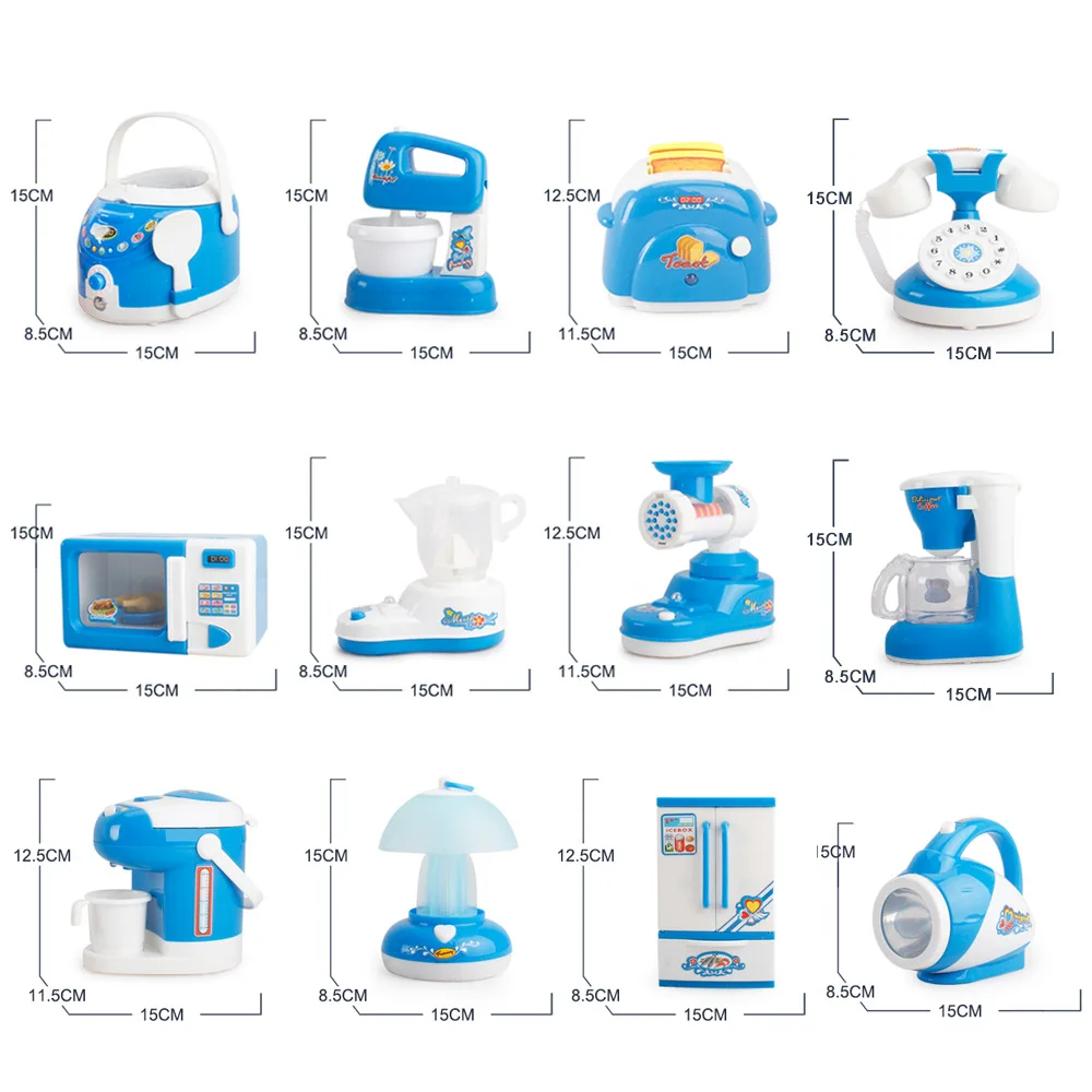 

Mini Size Household Appliances Kitchen Toys Children Pretend Play Kitchen Accessories Toy Toaster Cooker Toys for Girls