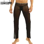 Бренд iiniim, мужское удобное Сетчатое нижнее белье, прозрачные дышащие штаны для вечерней пижамы, пикантная Клубная одежда