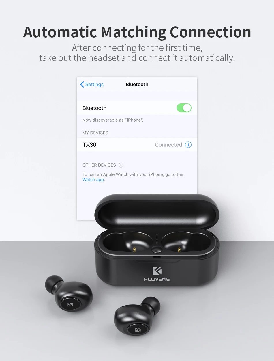 FLOVEME Mini TWS5.0 Bluetooth беспроводные наушники спортивные наушники гарнитура наушники-вкладыши стерео звук наушники микро Зарядка коробка для iphone 11 7 X 6, для xiaomi mi8 redmi 4x, для huawei mate30 для samsung