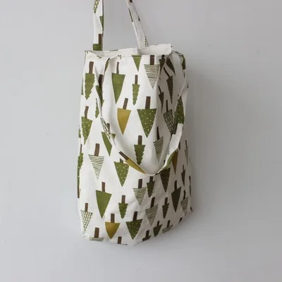 Triangle tree оригинальная сумка ручной работы из хлопка и льна хозяйственная через
