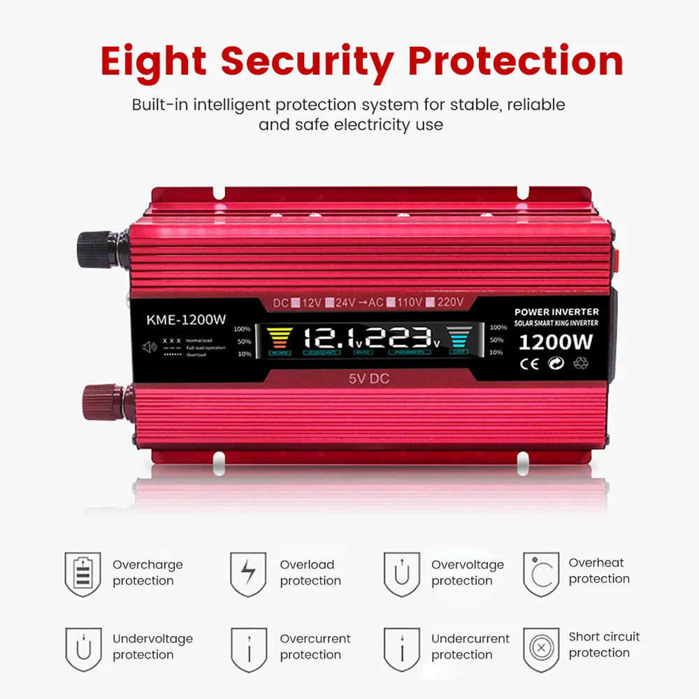 SUNYIMA инвертор DC12V 24 В в AC 220 1200 Вт модифицированный синусоидальный трансформатор