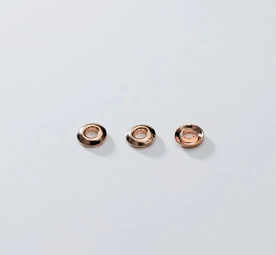 rose gold 5 шт./лот, 925 пробы, серебряная круглая Рассыпчатая прокладка 3,5 мм, 4 цвета, дисковая нижняя часть, отдельные лотки, распорки, сделай сам, ювелирные изделия, изготовление браслетов - Цвет: rose gold