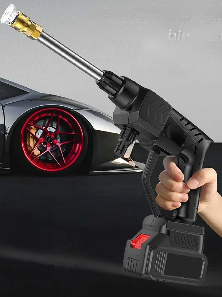 Скидка 300 Вт 30000 мАч Беспроводная Автомойка высокого давления, водяной пистолет, портативная Автомойка высокого давления для автомобильной мойки с...