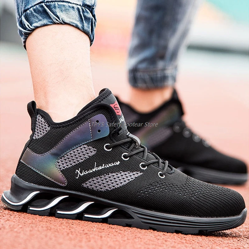 

New Shoes Safety Boots Working Shoes Men's Sneakers Steel Toe Cap Boots Anti-Smashing Shoes Protective Boot Lightweight Footwear