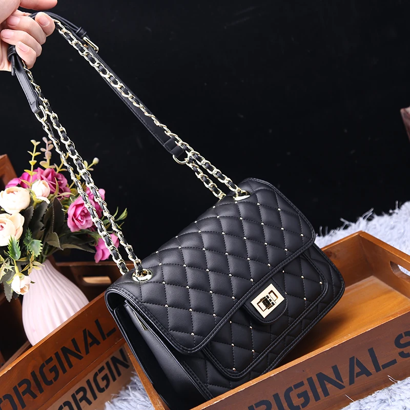 

Sheepskin Leather Crossbody Bag for Women High Quality Lattice Pattern Women Casual Flap Chain Bags Designer Purses and Handbags