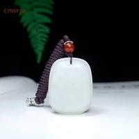 cynsfja new real rare certified chinese hetian jade nephrite lucky amulet peace jade pendant white high quality best gifts