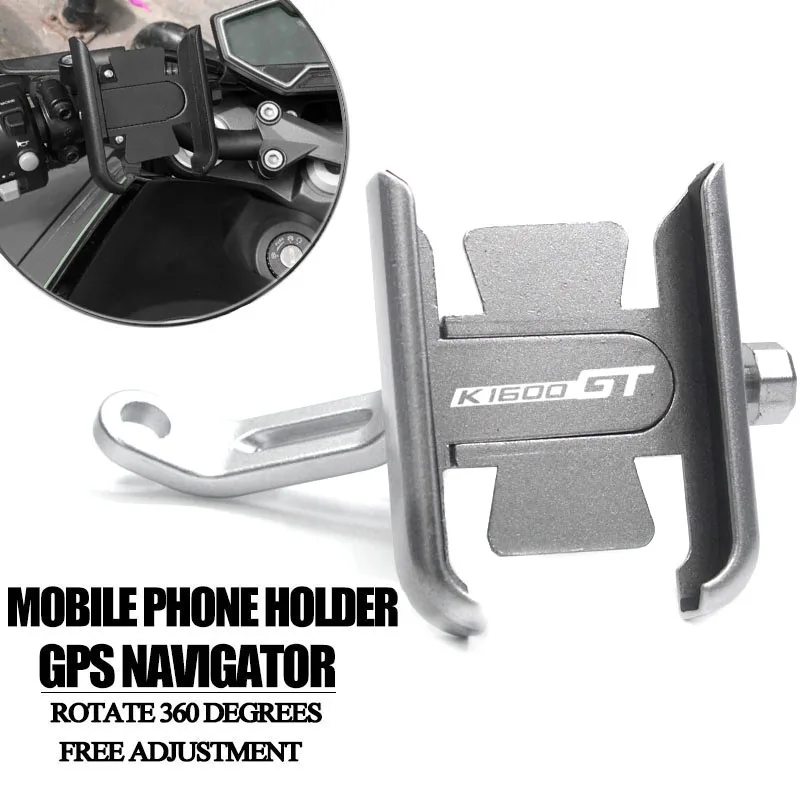 

K 1600 GT For BMW K1600GT 2011-2021 2020 2019 2018 2017 Motorcycle CNC Aluminum Handle Bar Mobile Phone Bracket GPS Stand Holder
