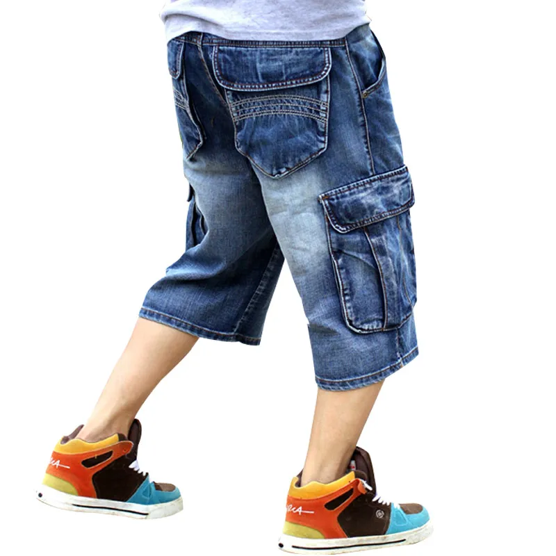 Джинсовые шорты для мужчин, Свободные мешковатые короткие джинсы, в стиле хип-хоп, штаны для скейтборда, для рэпера, рэпа от AliExpress RU&CIS NEW