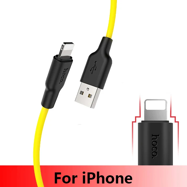 usb cable for iphone HOCO X21 Plus Мягкий силиконовый USB кабель для iPhone 11 pro max type-C кабель для samsung Xiaomi huawei Micro кабель 2 м 1 м 0,25 м - Цвет: usb cable for iphone