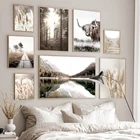 Постер с осенним пейзажем, домашний декор, Скандинавская Картина на холсте, картина с природной травой, пейзаж, Настенная картина для гостиной, дизайн