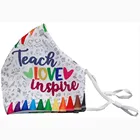 Маска маска многоразовая для учителей, моющаяся, с принтом букв, 1 шт.