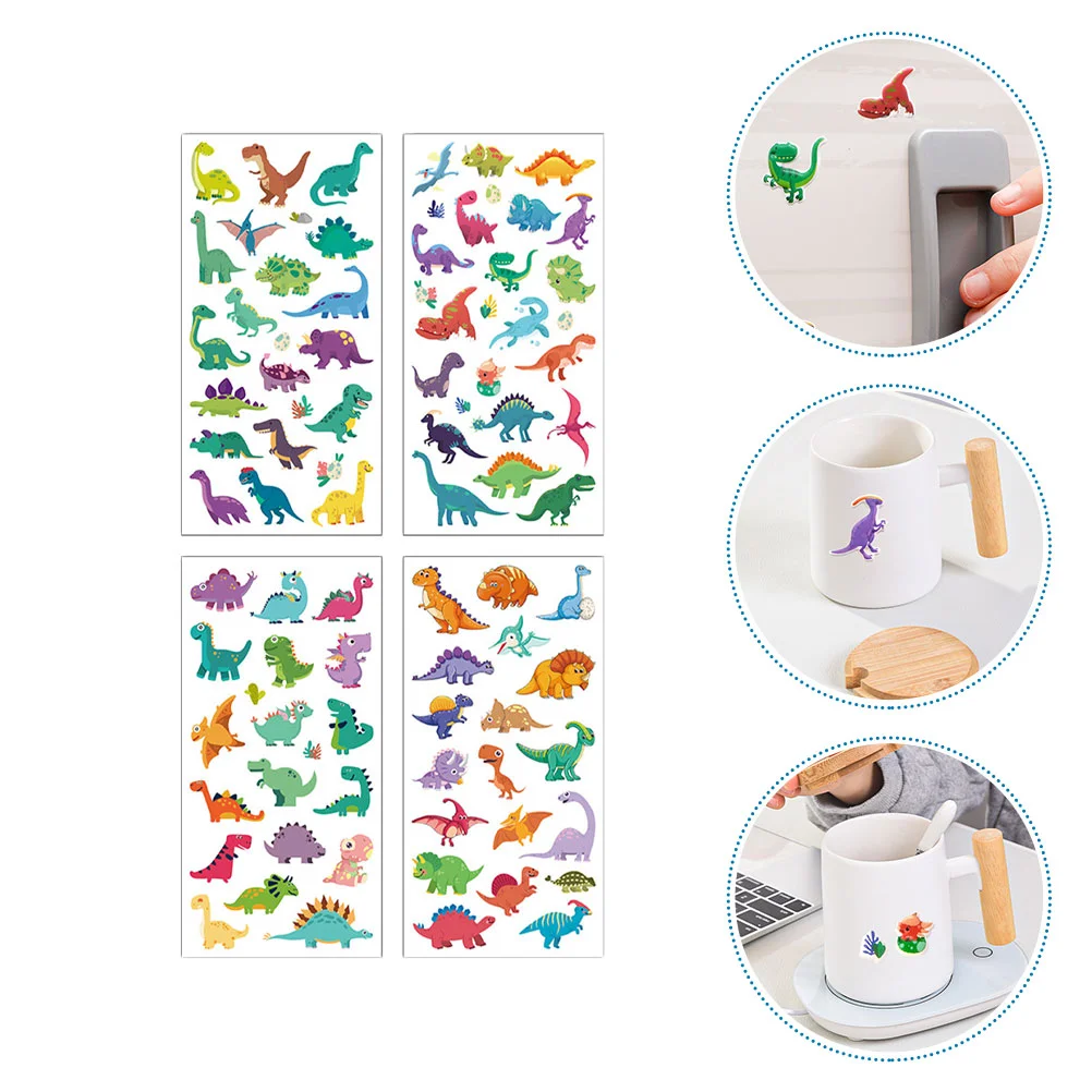 

4 Sets Kids 3D Stickers Adorable Dinosaurs Puffy Stickers Animals Stickers