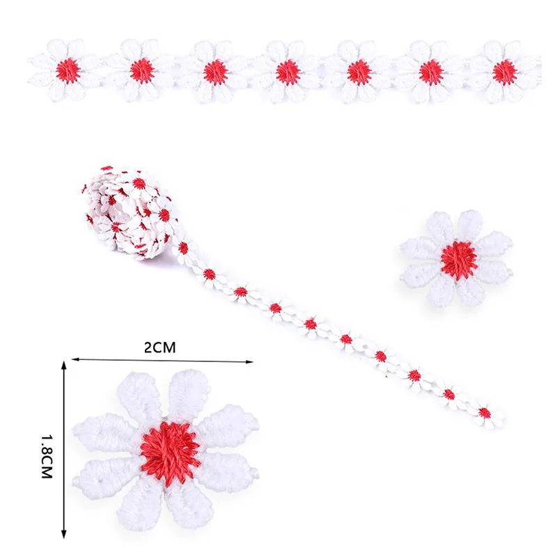 Small daisy 1 метр красочные лепестки кружева Полиэстер Водорастворимые Вышитые Пальто DIY материалы ручной работы одежда ручной работы - Цвет: Small daisy